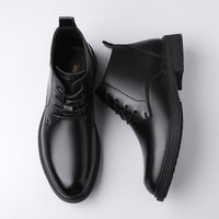 Retro Lace Up Denim Trendy Mid-length Warm Non-slip Men's Martin Boots