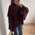 Shawl Cape Scarf Collar Knitted Short Overcoat Jacket