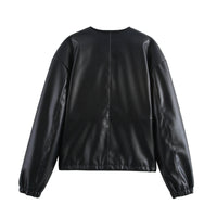 European And American Single-breasted Round Neck Short Jacket