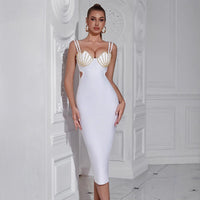 Sexy Bodycon Slip Dress Bandage Dress Beaded Heavy-Duty Evening Gown