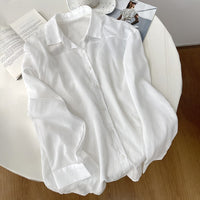 Tencel Linen Long-sleeve Shirt Womens Summer New Style
