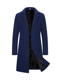 Long Solid Color Single Breasted Windbreaker Fabric