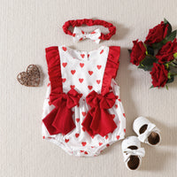 Love Printed Auricle Lace Triangle Romper