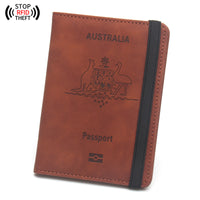 Anti-magnetic Australia Passport Case Multiple Card Slots Rubber Band Strap Passport Jacket