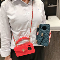 Fashionable Diagonal Chain Lanyard Silicone Phone Case