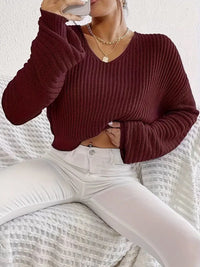 Solid Color Long Sleeve Pullover Loose Casual Women