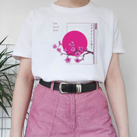 Men's And Women's Personality Plum Printing T-shirt