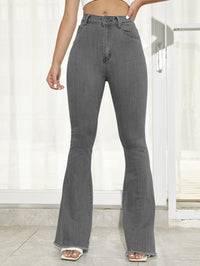 Wide Leg Stretch Thin Stitching Denim Flared Pants