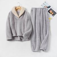 Coral Fleece Pajamas Women Autumn And Winter Pajamas Set Thickened Home Service