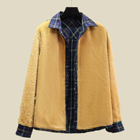 Fleece-Lined Thickened Plus-Size Plaid Shirt For Women