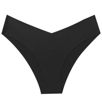 Ice Silk Seamless Women's Fashion V-cut Briefs Solid Color Breathable Fabric