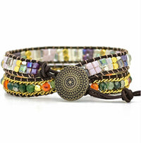 Jagged Stone Crystal Wrapped Bracelet Bohemian Style