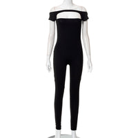 Off-shoulder Short Sleeve Exercise Casual Pants Jumpsuit