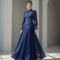 Two-piece Snowflake-diamond Long-sleeve Elegant Figure-flattering Slimming Dress