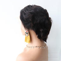 Short Curly Hair Front Lace Headgear Bob Wig Curly Hair