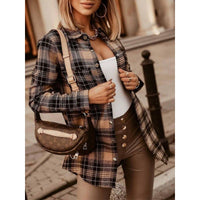 Long Sleeve Plaid Shirt For Women