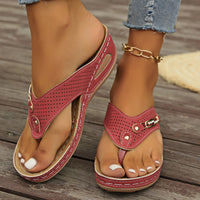 Womens Plus-Size Wedge Flip-Flops