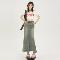 Fashion Personality Retro Denim Skirt For Women