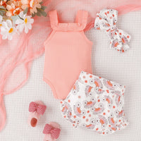 Infant Toddler Romper Rainbow Printing Shorts Two-piece Suit