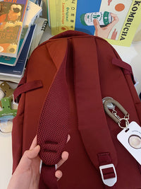 Schoolbag High School Students College Net Red Backpack
