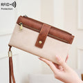 Anti-magnetic Womens Multi-Card Trifold Long Fashion Wallet