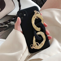 Korea Cool Black Electroplated Gold Bracelet Phone Case