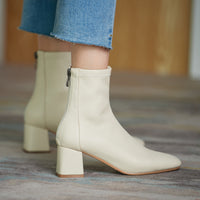 Large And Small Size Slim Rectangular Head Thick High Heel Commuter All-match Elastic