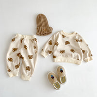 Baby Clothes Suit Cotton Round Neck Bear Cartoon Sweater