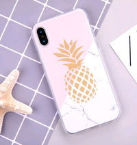 Compatible with Apple, Iphonex fruit phone case for iphone6 transparent white soft shell men and women drop protection sleeve