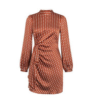 Polka-dot Long-sleeve Sheath Elegant Slim-fit Dress For Women