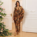 Fashionable Printed Robe-Style Hooded Dress