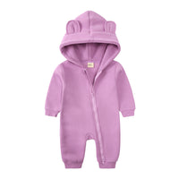 Baby Fashion Simple Solid Color Thick Jumpsuit