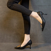 Women's PU Solid High Heel Boots