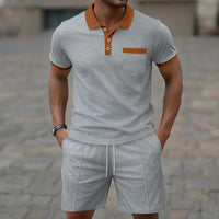 Summer New Men's Waffle Lapel Suit
