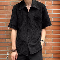 Niche Advanced Design Sense New Chinese Style Cuban Collar Retro Short Sleeve