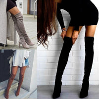 European And American Pointed Thick Heel Over The Knee Boots Stretch Boots Women