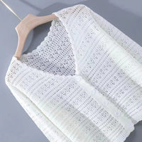 Loose Hollow Knitted Air Conditioning Shirt