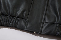 Letter Embroidery Pilot Leather Coat Men