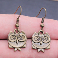 Retro Minimalist Handmade Jewelry Double-sided Owl Earrings