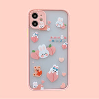 Summer peach cute rabbit suitable for mobile phone case