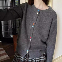 New Solid Color Loose And Lazy Style Cropped Sweater Coat