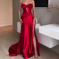 Elegant Chest-wrapped Off-neck Long Banquet