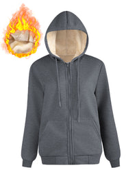 Warm Fleece Hooded Sports Sweatshirt With Pockets