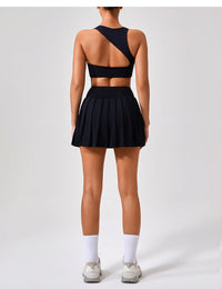 Nude Feel Exercise Skort Slim Elastic Belt Quick-drying Yoga Skirt