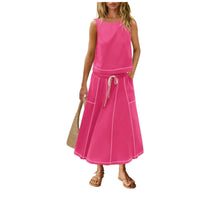 Sleeveless Vest And Skirt Set For Women