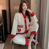 Casual Warm Flannel Pajamas For Women