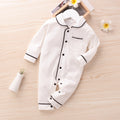 Spring And Autumn Solid Color Baby Button Bodysuit