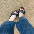 Vintage And Stylish Niche Belt-buckle Slide Sandals For Women, Summer Versatile Chunky Heel Simple Elegant Slippers