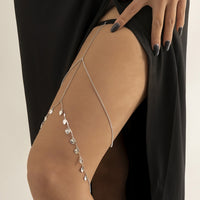 Stretch Geometric Heart Tassel Metal Body Chain