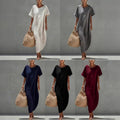 Solid-color Short-sleeve Minimalist Casual Dress